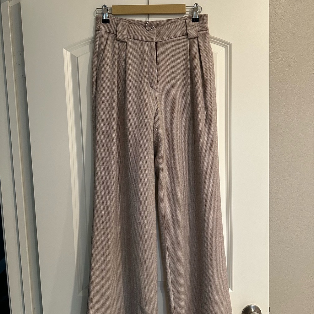 Elegant Tan Wide Leg Pants